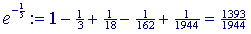 e-reeks voor x=1/3